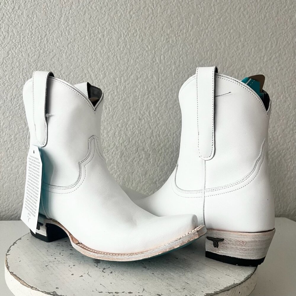 White Women's Short Western Ankle Boots
